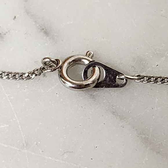 Flower Spoon Pendant Necklace Artisan Silver Plated Chain 18" Handmade Drop Bead - Picture 6 of 7